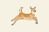 color illustration of a deer jumping