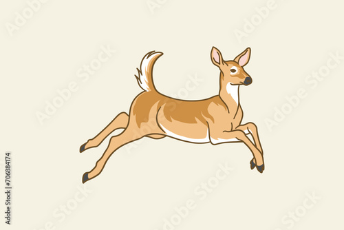 color illustration of a deer jumping