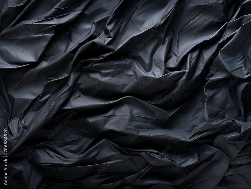 Black crumpled paper abstract texture in low light background Black crumpled paper abstract texture in low light background