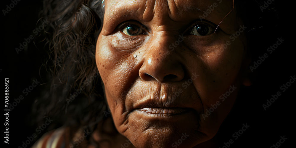 studio portrait of an Aboriginal woman