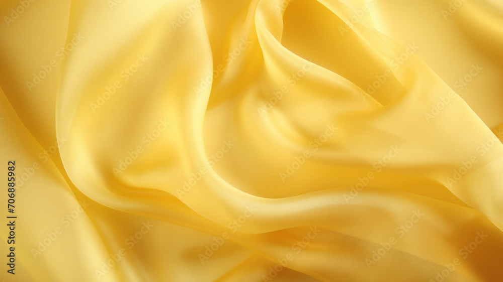 Soft waves of luxurious yellow satin fabric, creating a smooth and elegant textile background with a glossy sheen. Soft waves of luxurious yellow satin fabric, creating a smooth and elegant textile background with a glossy sheen.