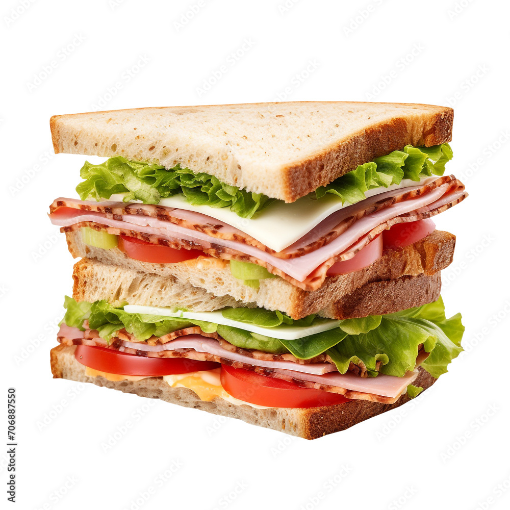 sandwich with ham and cheese on transparent background sandwich with ham and cheese on transparent background