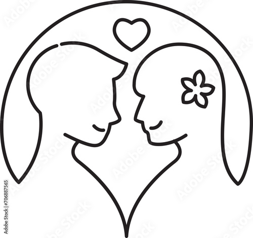 romantic couple line icon,  love concept © momo design