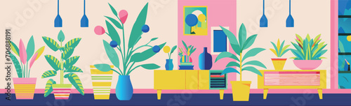 Foliage plant. Vector houseplants. botanical elements. interior. decoration. collection. colorful. nice. A fun space.