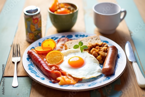 traditional full english breakfast on a plate