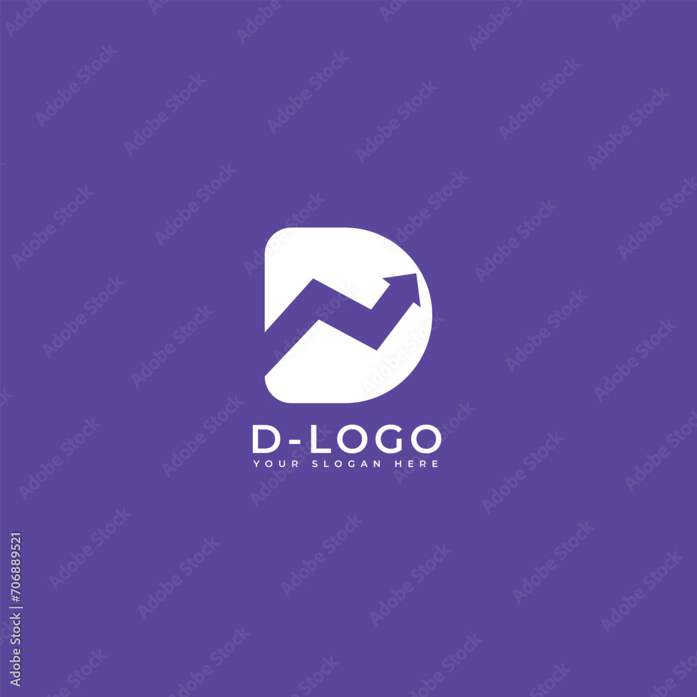 Letter D Financial growth Logo Design template. arrow logo icon vector Letter D Financial growth Logo Design template. arrow logo icon vector