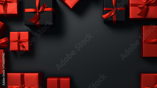 Black Friday sales elements assortment of red