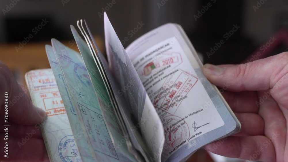 A US passport full of stamps after a lifetime of trave