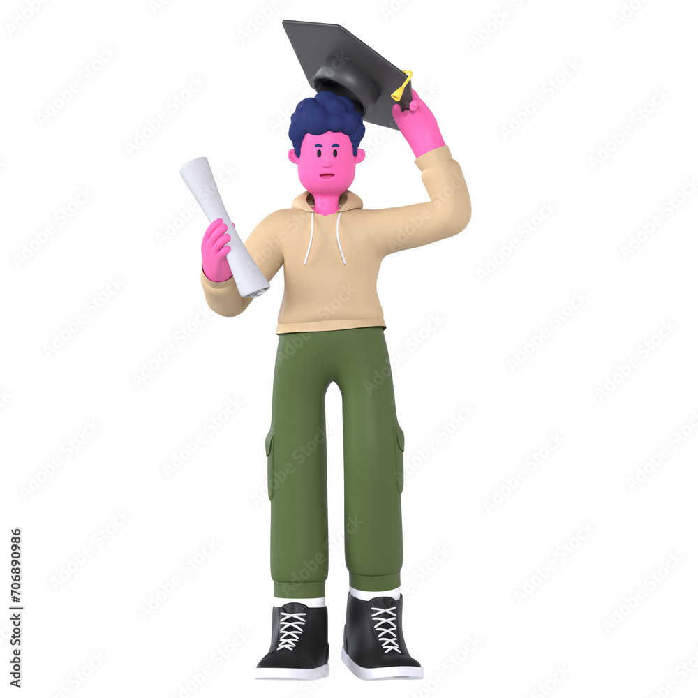 Student Boy Graduation Hat Education University Student Boy Graduation Hat Education University
