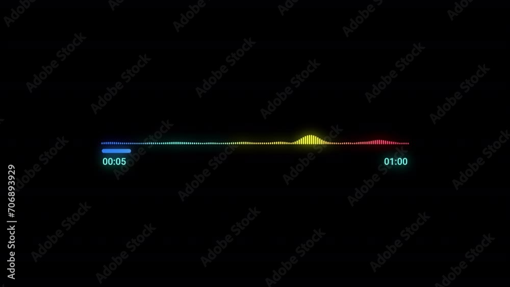Music player bar with audio reactor, Music timeline bar moving as song media playing, Audio music timeline bar moving with track, Audio spectrum, Audio visualizer