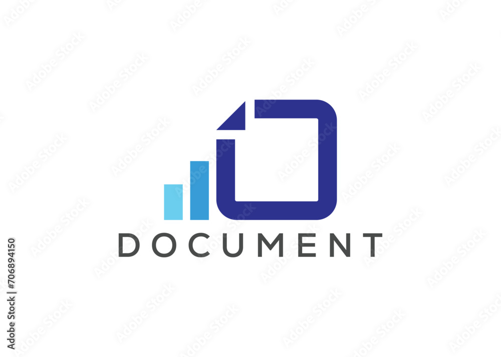 Document growth logo design vector template