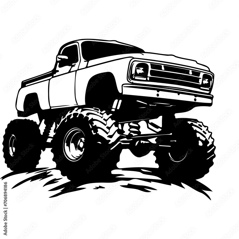 Monster truck silhouette Vector illustration Monster truck silhouette Vector illustration