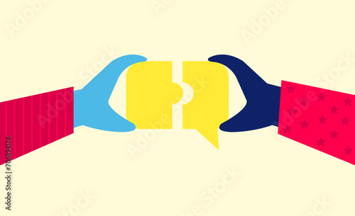 Sharing diverse inclusive opinion feedback illustration