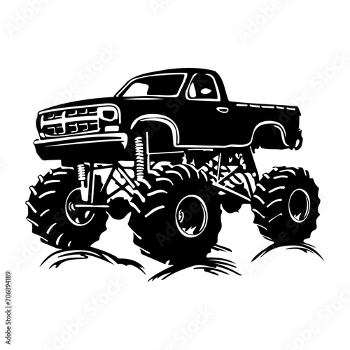 Monster truck silhouette Vector illustration