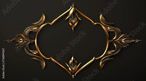vector gold frame with bulltongue arrowhead 