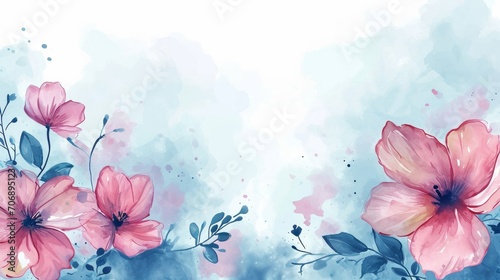 vector natural background with watercolor flowers © Emil