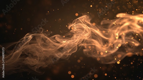 vector smoke, flying up sparks and fire particles 