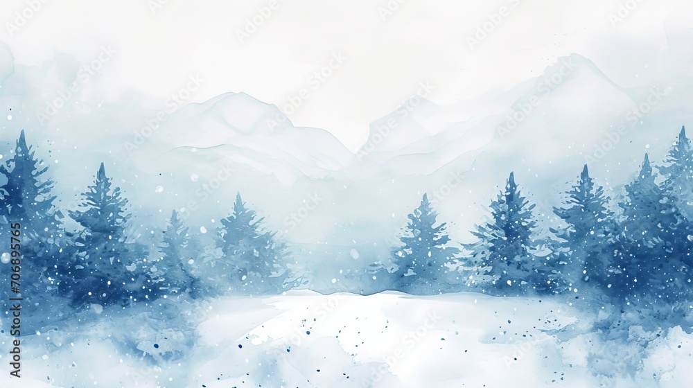 watercolor winter background 