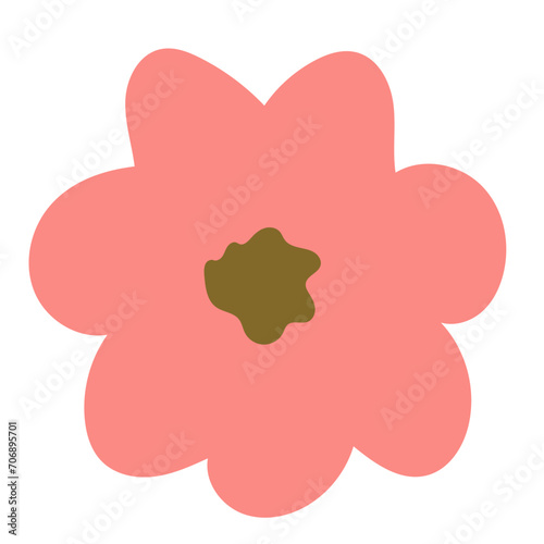 Flat flower bud element for beautiful design. Simple form. Vector drawing.