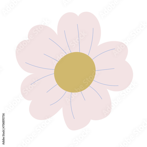 Flat flower bud element for beautiful design. Simple form. Vector drawing.