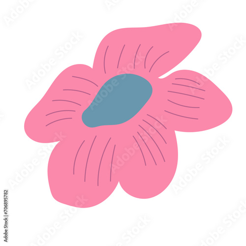 Flat flower bud element for beautiful design. Simple form. Vector drawing.