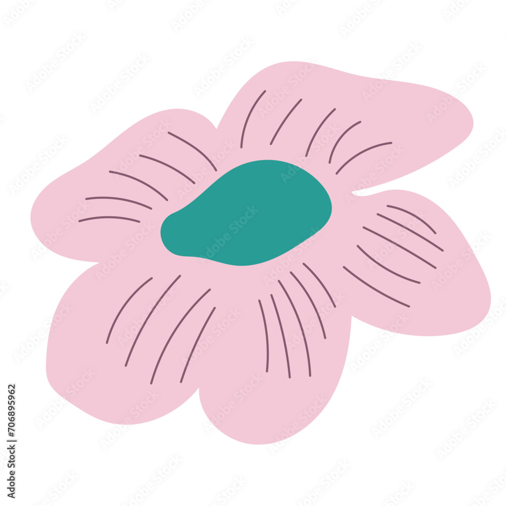 Obraz premium Flat flower bud element for beautiful design. Simple form. Vector drawing.