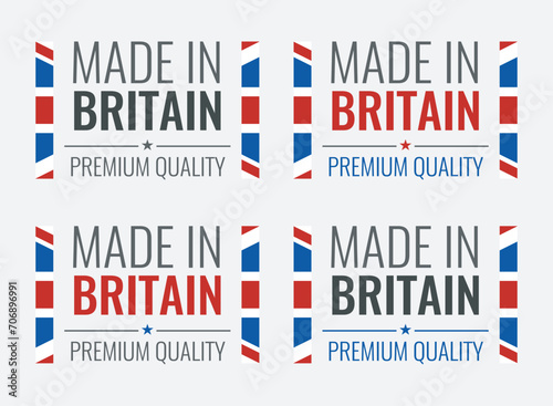 made in United Kingdom labels set, Great Britain product icons