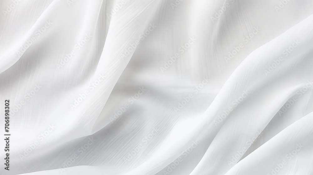 White silk texture background. Wavy folds of satin fabric. 3d render illustration Generative AI