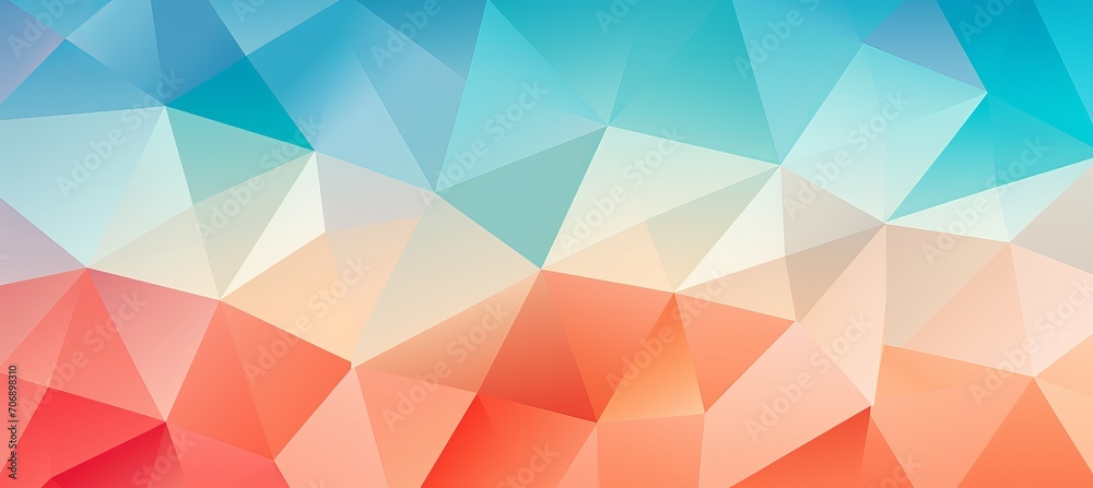 Obraz premium Abstract geometric banner with peach fuzz and turquoise color tones for creative design projects
