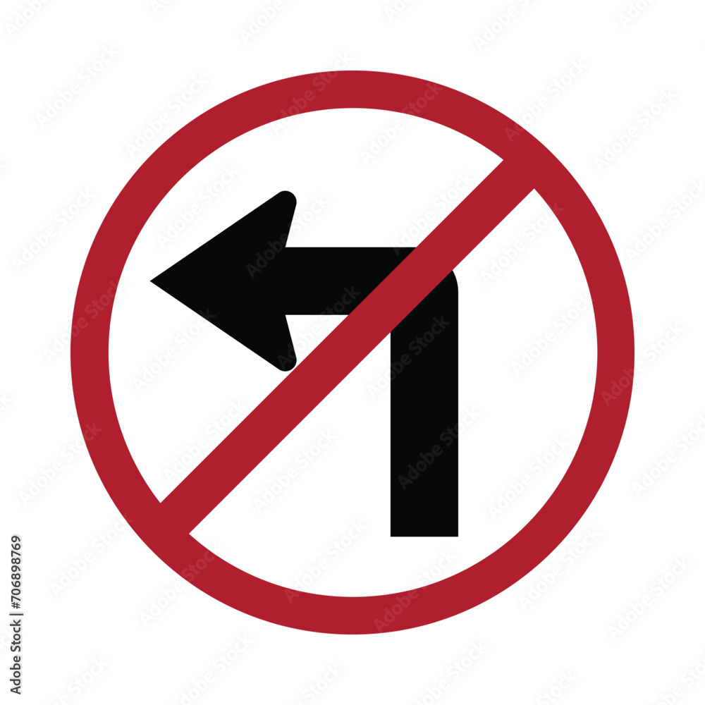 Navigate carefully with our Turn Left Restrict Traffic Sign icon. Communicate clear restrictions for enhanced safety. Perfect for web, app, and print projects Navigate carefully with our Turn Left Restrict Traffic Sign icon. Communicate clear restrictions for enhanced safety. Perfect for web, app, and print projects