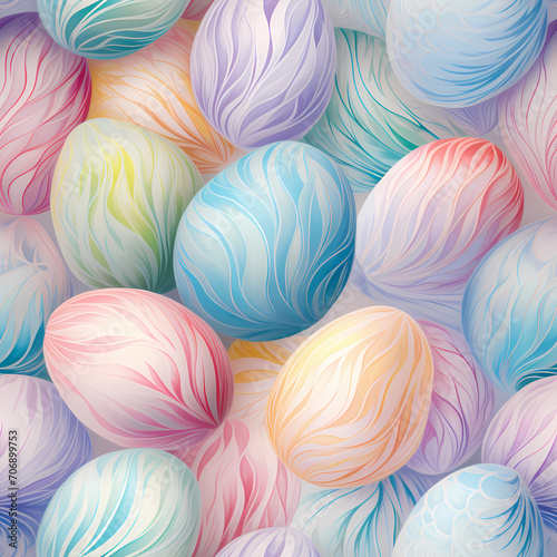 Pastel Easter Swirl Seamless Pattern