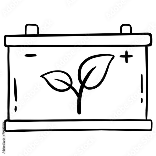 Eco battery - hand drawn icon