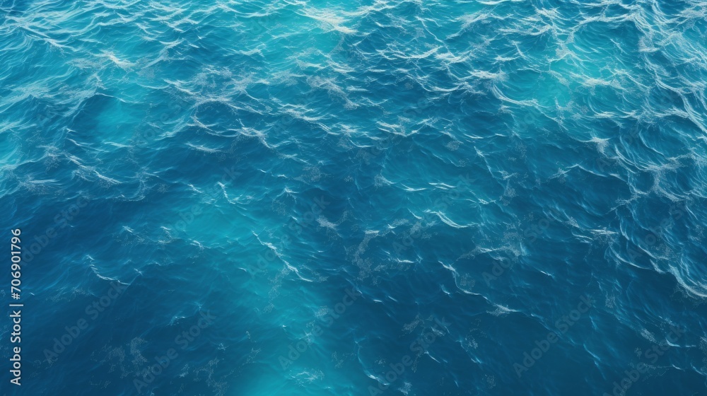 Blue sea water surface texture background with ripples. 3d illustration Generative AI