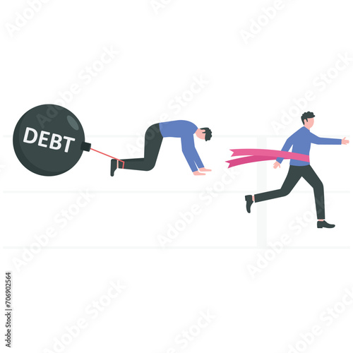 Debt burden, financial obligation or loan payment, heavy load of money failure,

