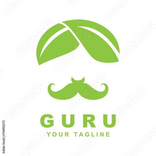 guru logo icon design vector illustration. logo suitable for man related product, yoga, knowledge and traveling agency