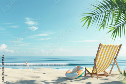 summer poster template with large copy space for text © olegganko