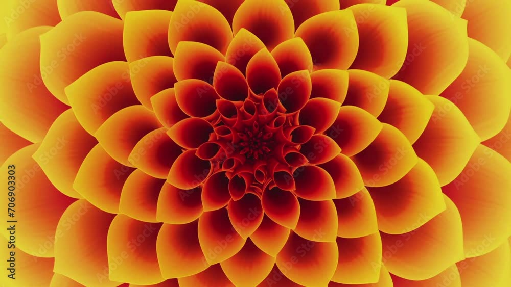 Animation of Flower Opening, Colorful, Animated, Petals, Opening, Loop