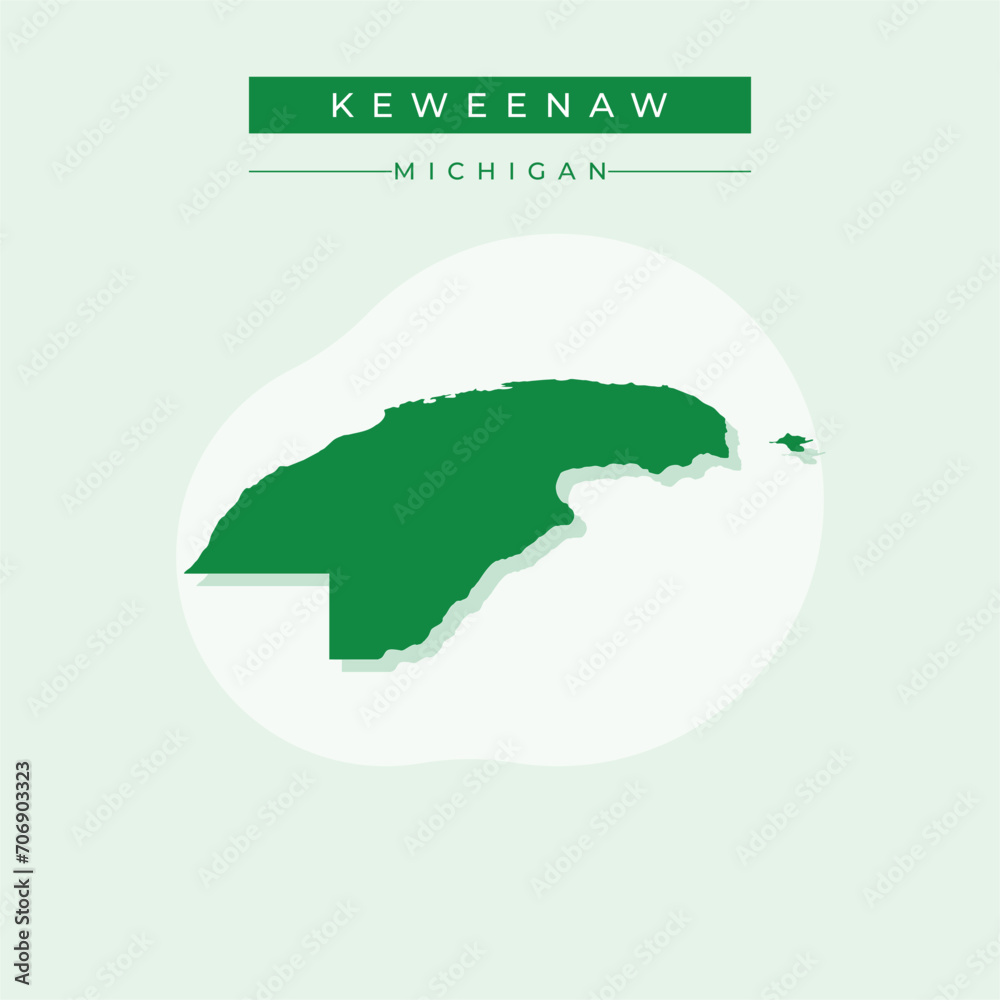 Vector illustration vector of Keweenaw map Michigan