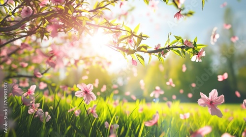 spring poster template with large copy space for text