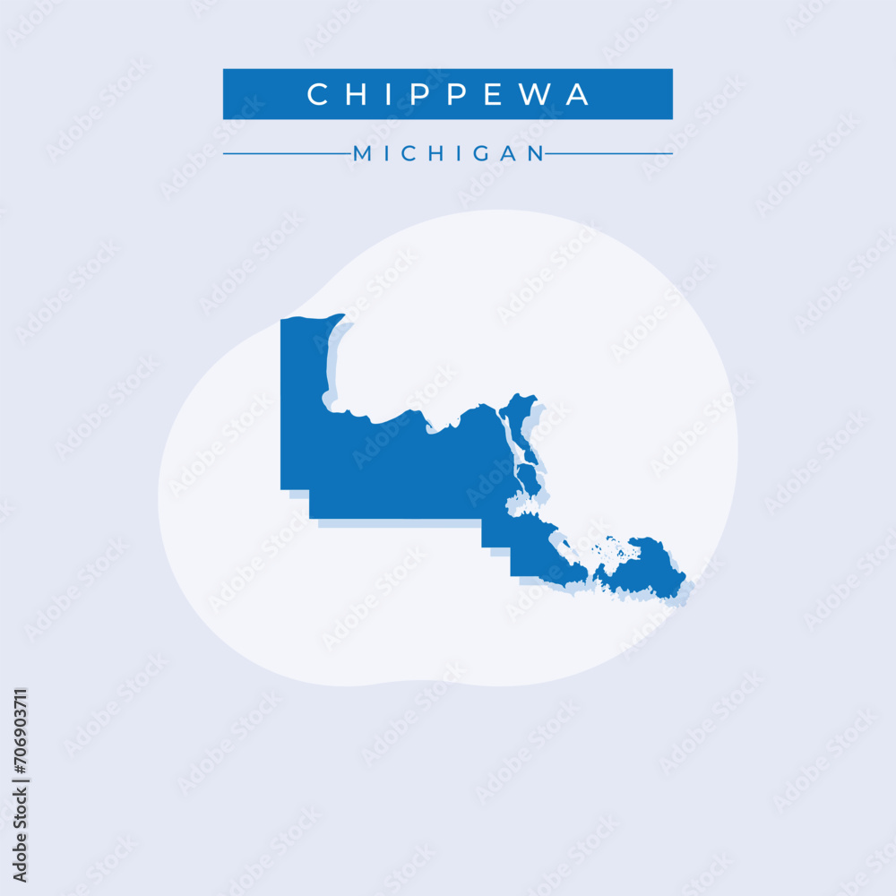 Vector illustration vector of Chippewa map Michigan