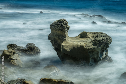 Zoomorphic Stone on the coast of Punta Guadalmesi in Tarifa - Cadiz photo