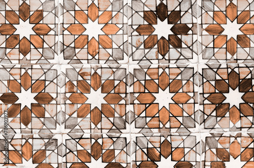 Traditional ornate portuguese decorative tiles azulejos background