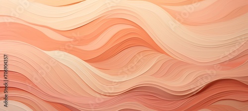 Soft waves in peach fuzz color palette dynamic and serene abstract pattern, modern and inviting