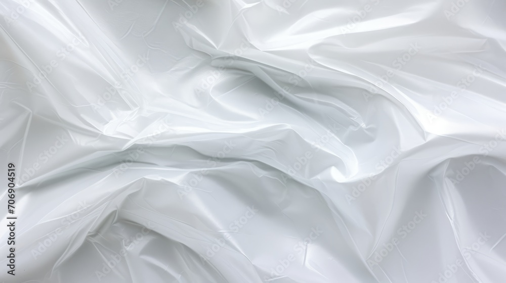 closeup of white crumpled fabric texture background with some folds in it Generative AI