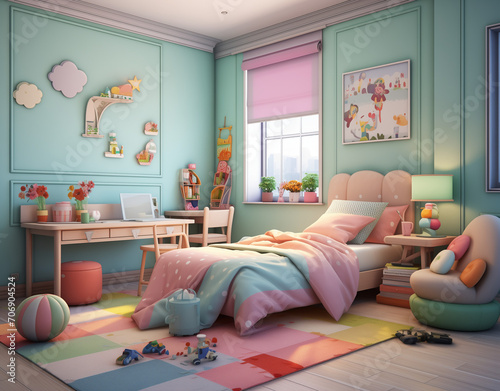 children's room, concept colorful, cheerful, toys