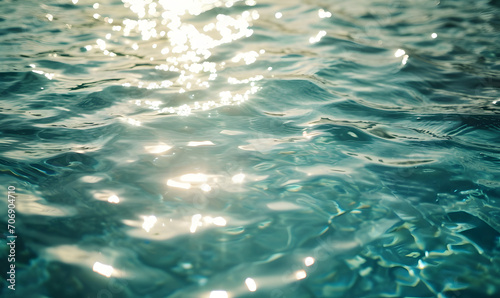 Water surface with light reflections and gentle waves, Generative AI