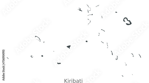 Map of Kiribati islands  Oceania. This elegant black vector map is perfect for diverse uses in design  education  and media  offering adaptability to any setting or resolution.