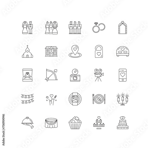 "Wedding Celebration Party Vector Icon Design"