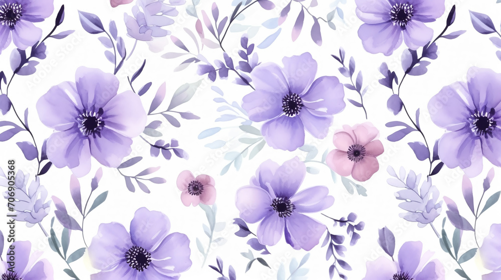 custom made wallpaper toronto digitalWatercolor painted purple flower. Hand drawn flower design elements isolated on white background.