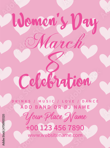 Women's day party poster flyer social media post design